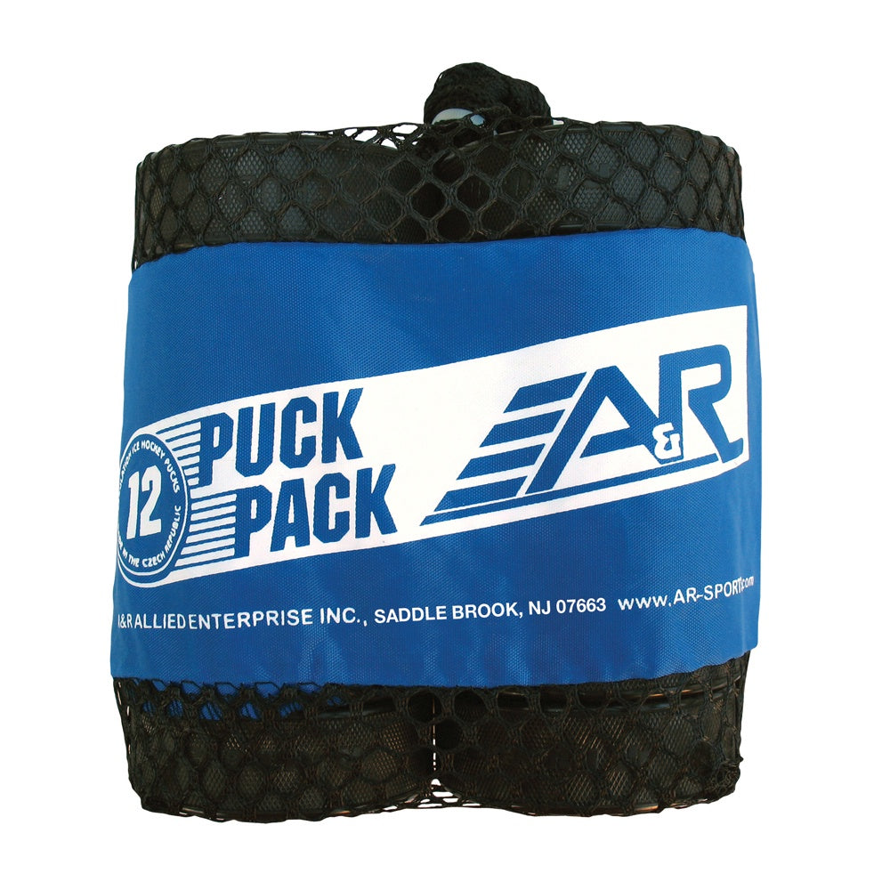 A&R Mesh Bag with Hockey Pucks - 12-Pack
