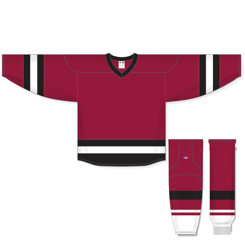 Athletic Knit Custom Burgundy/Black/White 6500 Jersey - Discount Hockey