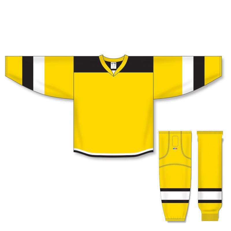 Athletic Knit Custom Maize/Black/White 7400 Jersey - Discount Hockey