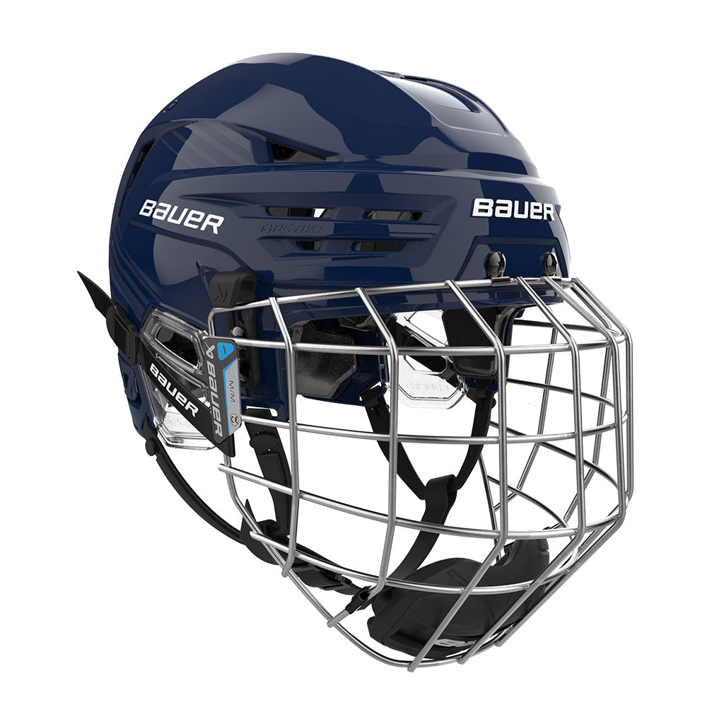 bauer bike helmet Bauer RE-AKT 90 Combo Hockey Helmet - Navy