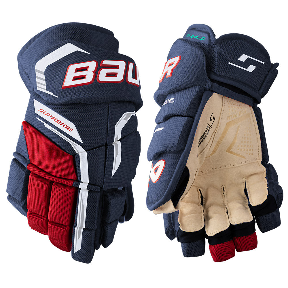 Bauer Supreme F50 Pro Intermediate Hockey Gloves Black / White / 12.5