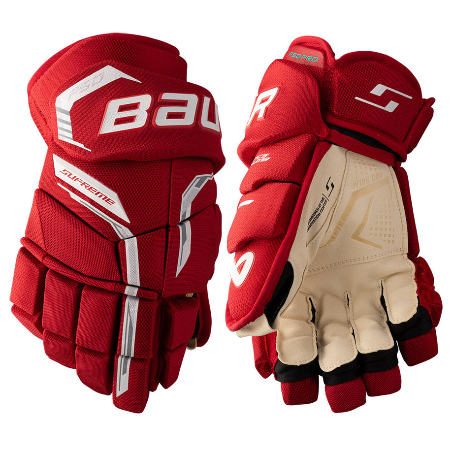 Bauer Supreme F50 Pro Intermediate Hockey Gloves Black / White / 12.5