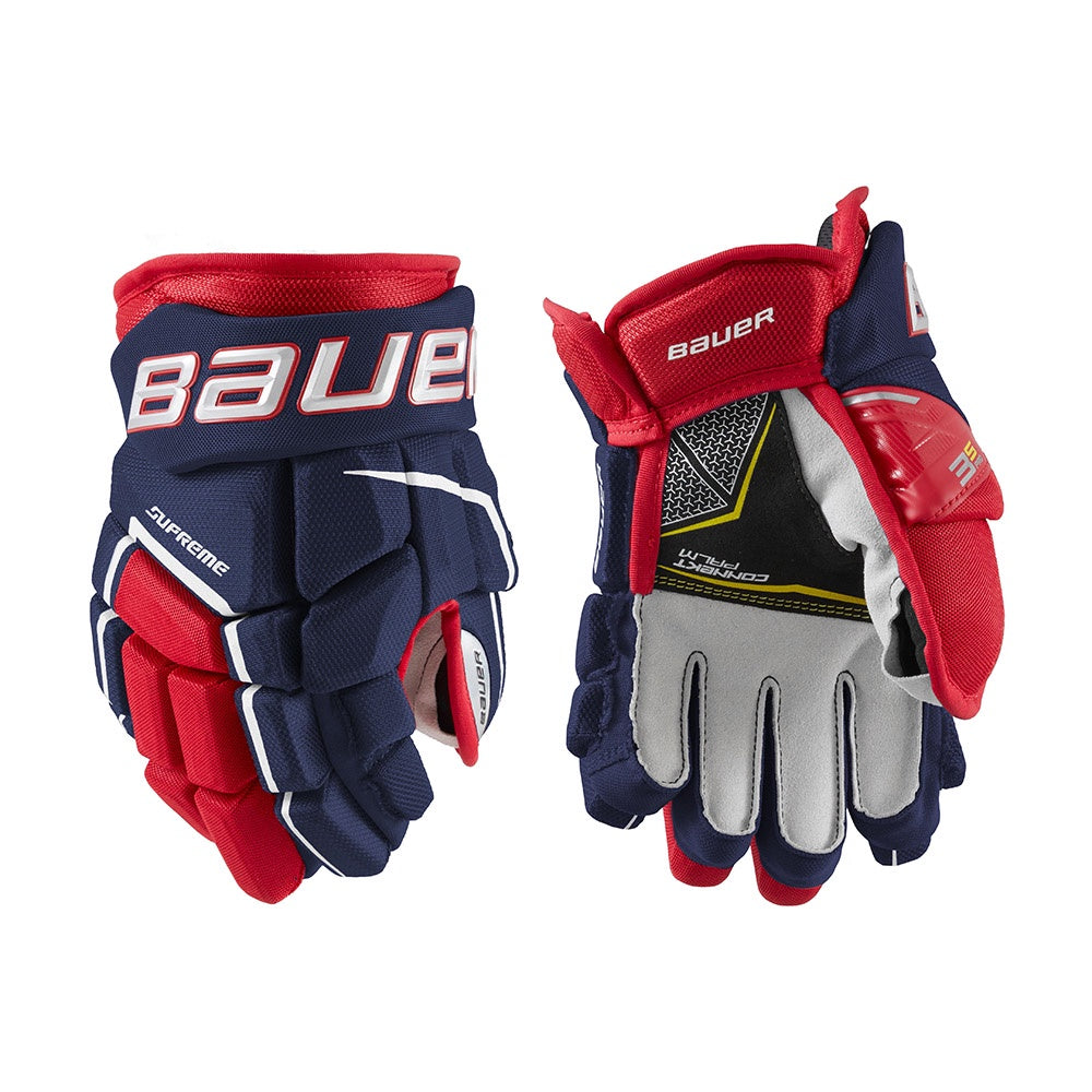 Bauer Supreme 3S Pro Junior Ice Hockey Gloves - Navy/Red/White