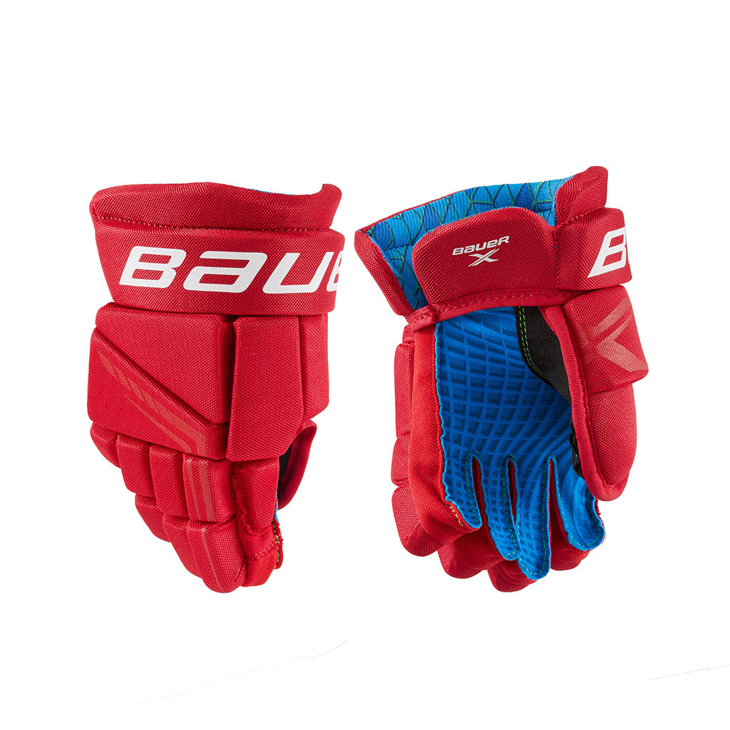 Bauer X Youth Ice Hockey Gloves Red
