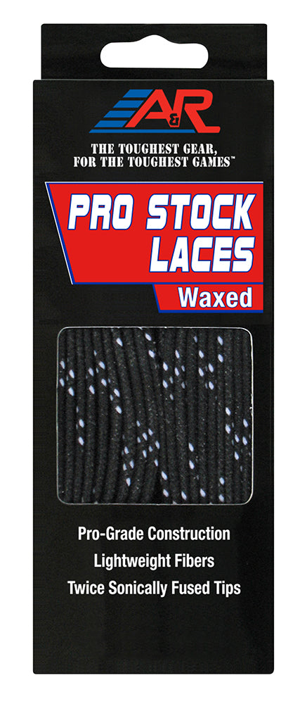 A&R Pro Stock Waxed Hockey Skate Laces Black