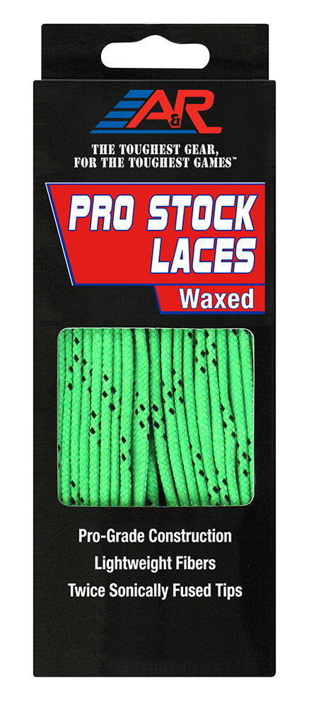 A&R Pro Stock Waxed Hockey Skate Laces Lime