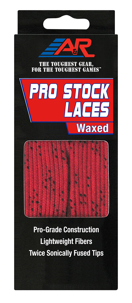 A&R Pro Stock Waxed Hockey Skate Laces Red