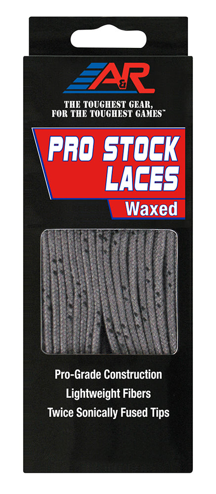 A&R Pro Stock Waxed Hockey Skate Laces Silver