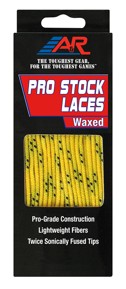 A&R Pro Stock Waxed Hockey Skate Laces Yellow