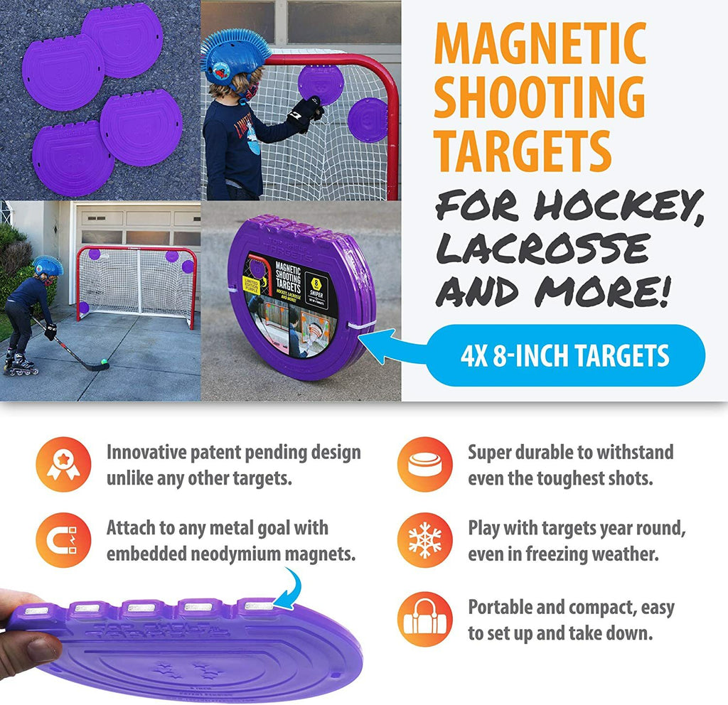 Top Shelf Targets Sniper Magnetic Shooting Targets - 8" (4-Pack) Purple