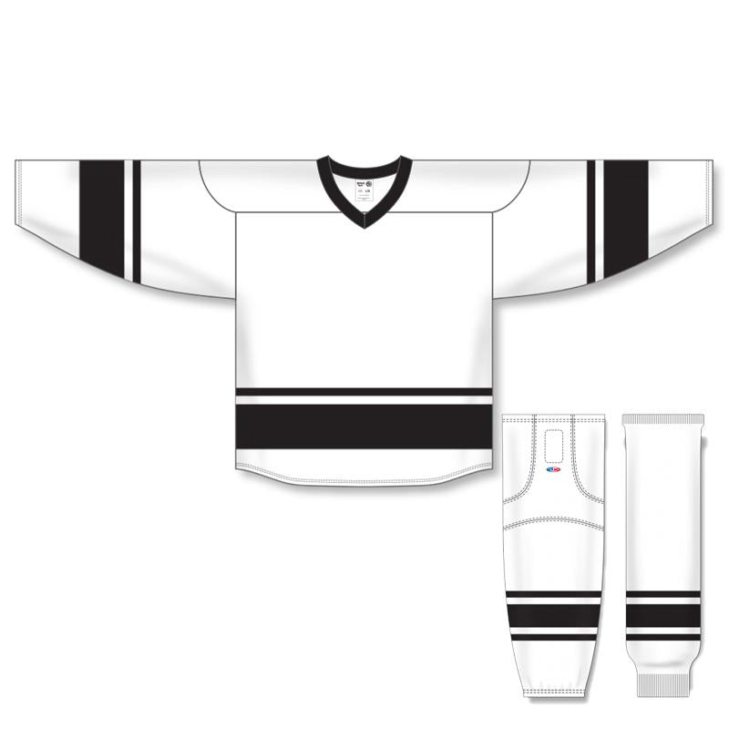 Athletic Knit Custom White/Black 6400 Jersey - Discount Hockey