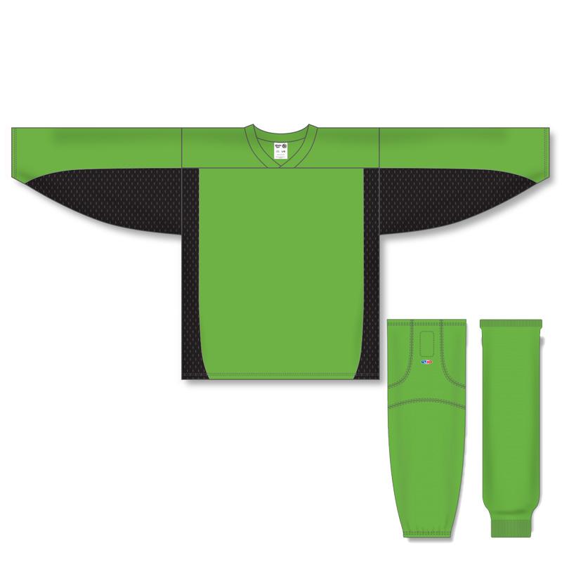 Athletic Knit Custom Lime Green/Black 7100 Jersey - Discount Hockey