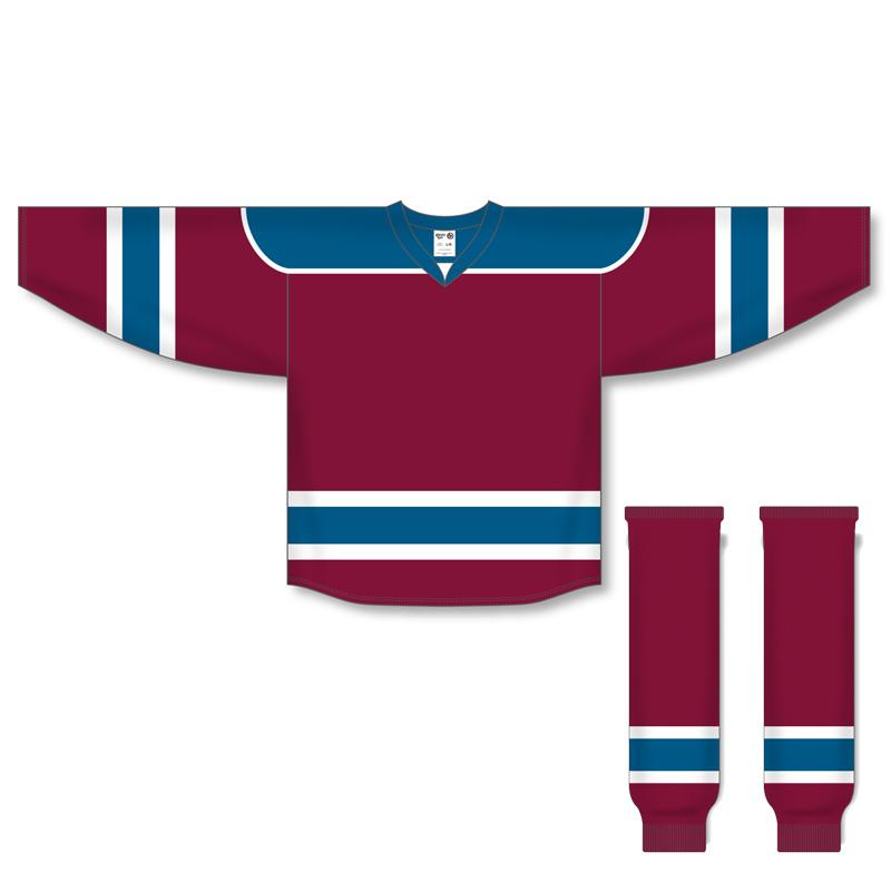 Athletic Knit Custom Cardinal/Capital/White 7500 Jersey - Discount Hockey