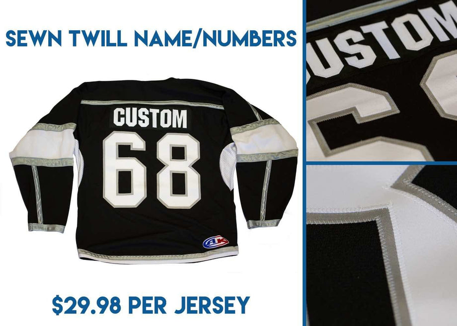 Athletic Knit Custom Black/Gold/White 6500 Jersey – Discount Hockey